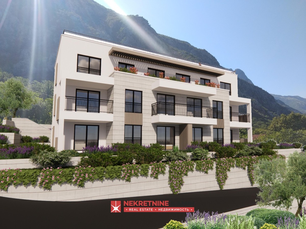 Two one bedroom apartments under construction, Kotor. Dobrota, 150 mfrom the sea